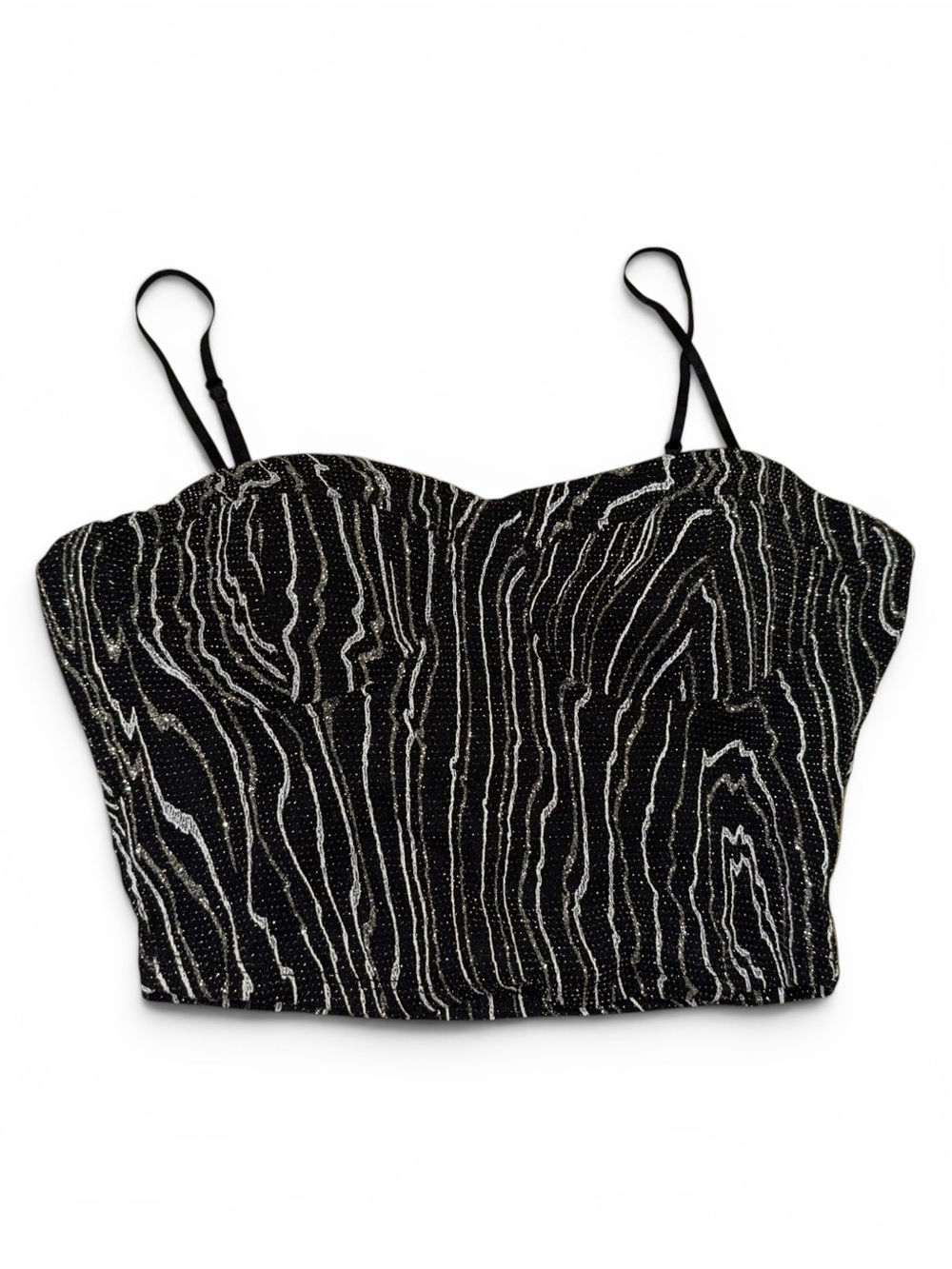 Y2K Club Metallic Crop Top